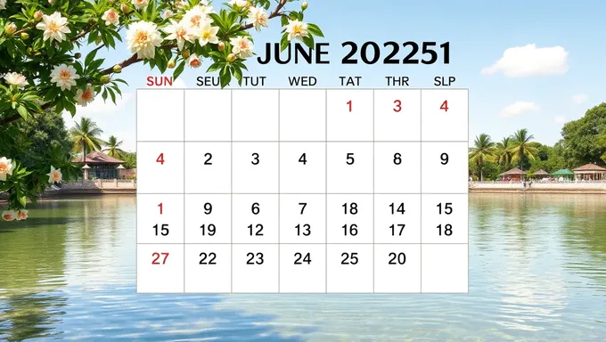 June 2025 Calendar: A Yearly Planner