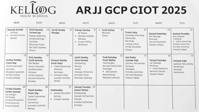 Kellogg High School 2025 Academic Calendar Important Dates