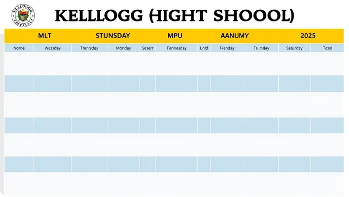 Kellogg High School 2025 Academic Calendar Key Events