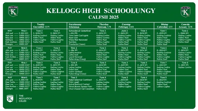 Kellogg High School 2025 Academic Calendar Key Highlights