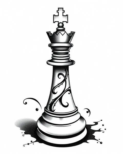 King Chess Piece Tattoo Art by the King