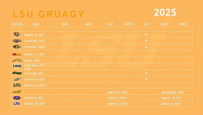 LSU Schedule 2025 Released for Public View