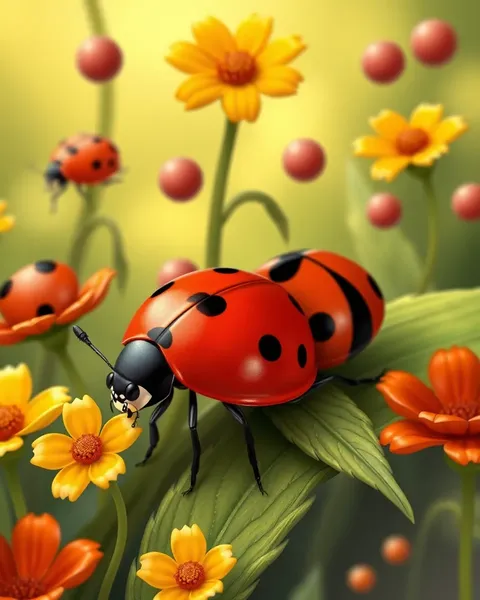 Lady Bugs Featured in Cartoon Images