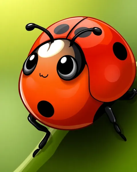 Ladybug Cartoon Image with Colorful Details