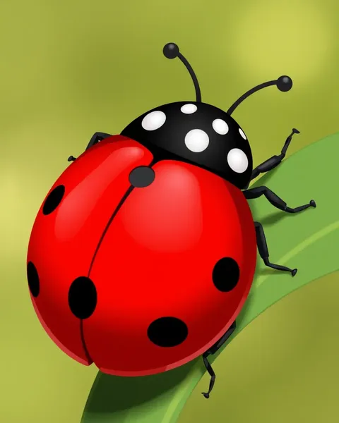 Ladybug Cartoon Image with Happy Expression