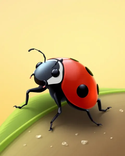 Ladybug Cartoon Image with Whimsical Touch