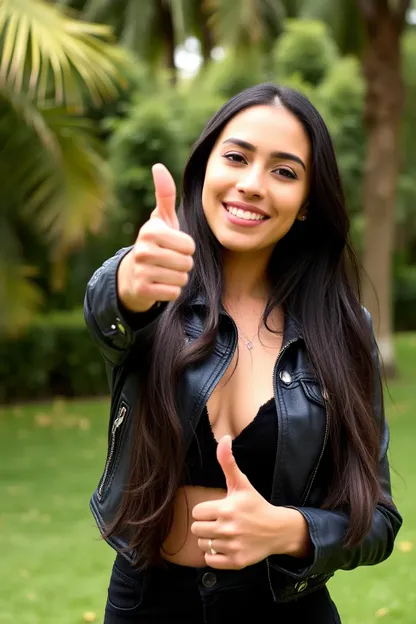 Latina Girl Gives a Thumbs Up for Success