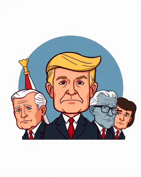 Laughter with Cartoon Images of Presidents