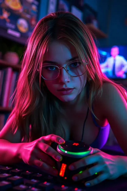 Laying Down with Sexy Gaming Girl Wallpaper Scene