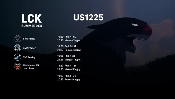 Lck Summer 2025 Schedule Announcement Released Today