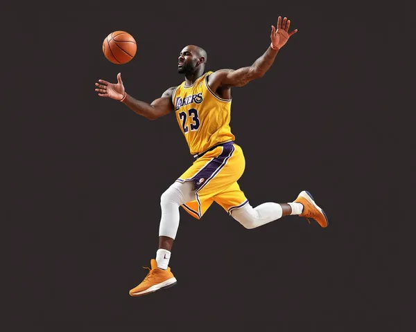 Lebron James Jumping High in PNG Style