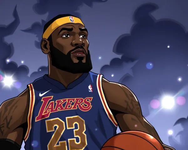 Lebron PNG Animated Cartoon Style Basketball Figure