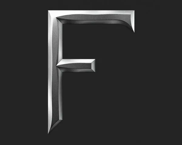 Letter F Silver Logo Font in PNG Format