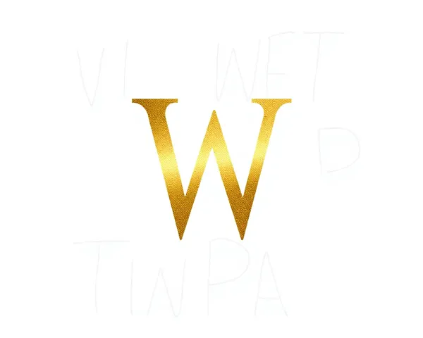 Letter W Gold Font Logo PNG Graphic Example