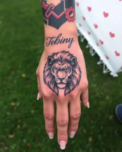 Lion Hand Tattoo Designs for Men's Hands