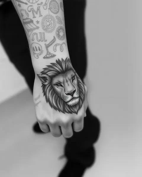 Lion Hand Tattoo Designs for Men's Wrist