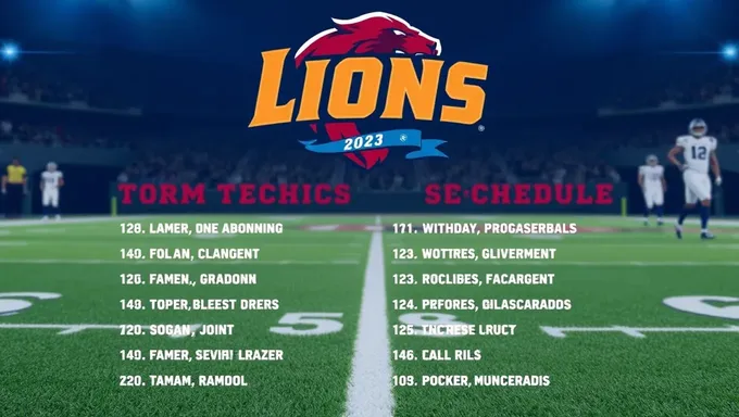 Lions 2023-2025 Schedule Released Officially