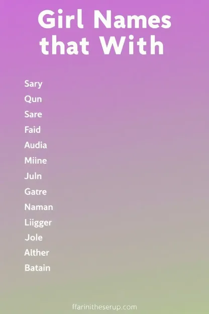 List of Girl Names Starting with S and 5 Letters