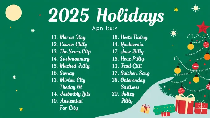 List of National Holidays for 2025 Published