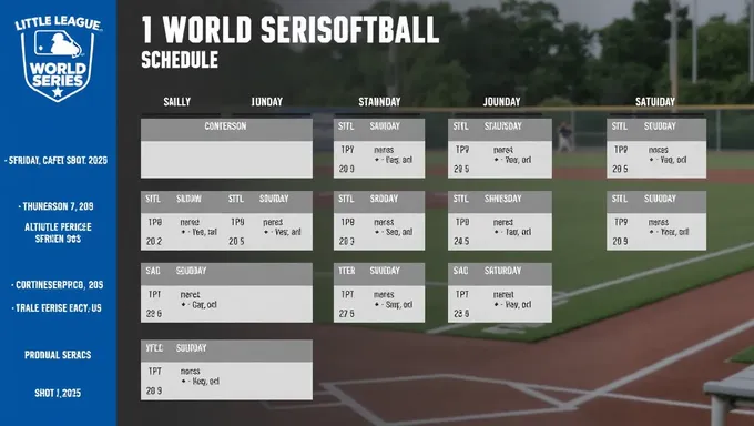 Little League Softball World Series 2025 Schedule Announced