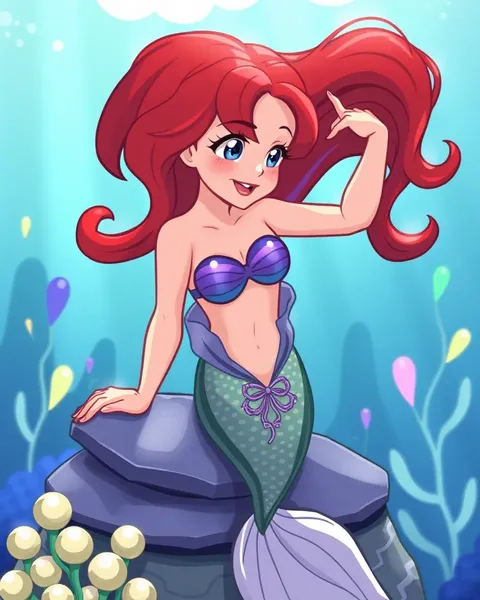 Little Mermaid Cartoon Images: Cute and Colorful Underwater Scenes