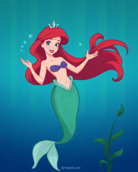 Little Mermaid Cartoon Images: Fantasy Art of Ariel and Friends