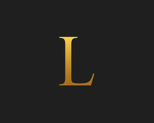 Logo Font Gold Letter L PNG Format