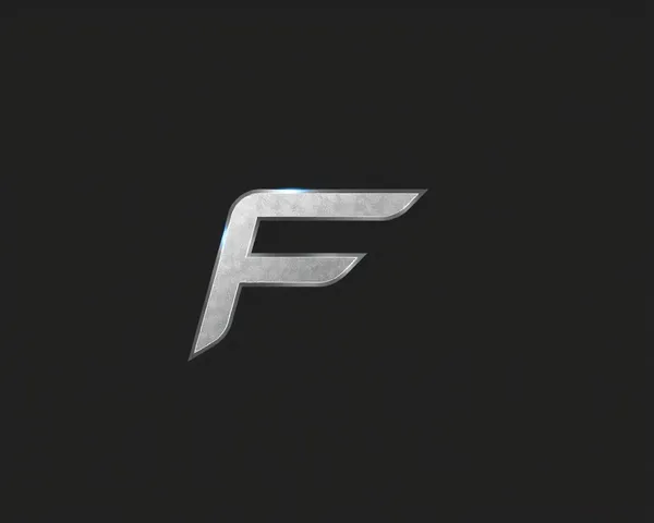 Logo Font Letter F in Silver PNG Format