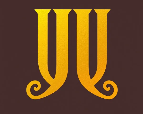 Logo Font Letter W Gold PNG Design Example