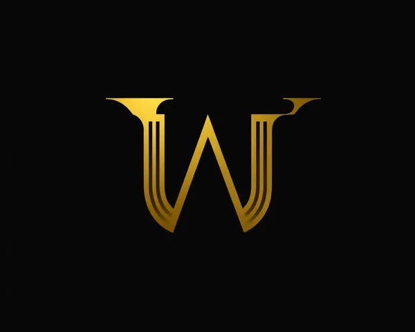 Logo Font W Gold Letter PNG Graphic Design