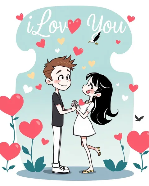 Love You in Cartoon Image Format