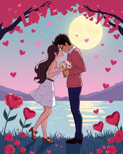 Love and Romance in Animated Cartoon Images