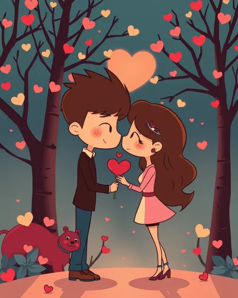 Love and Romance in Cartoon Image Form