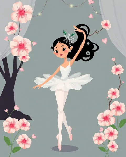 Lovely Cartoon Images of Ballerinas in Harmony