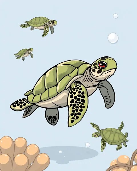 Lovely Cartoon Images of Sea Turtles