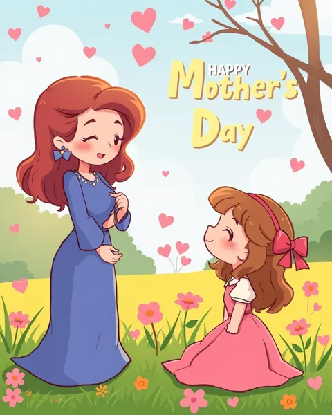 Lovely Mothers Day Cartoon Images for Mom's Celebration