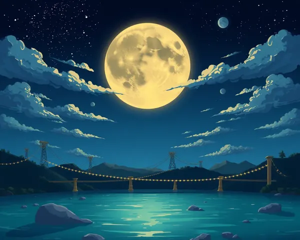 Luna Morada PNG Animada: Dreamy Moonlit Scene