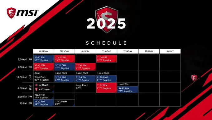 MSI 2025 Schedule Available for Download