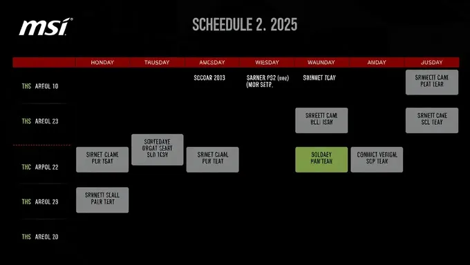 MSI 2025 Schedule Revealed with Important Dates