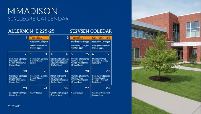 Madison College 2025-25 Degree Credit Calendar Details