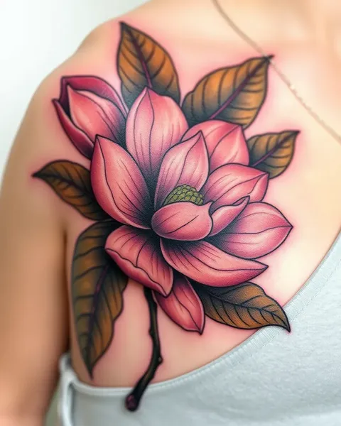 Magnolia Flower Tattoo Ideas for Men and Women