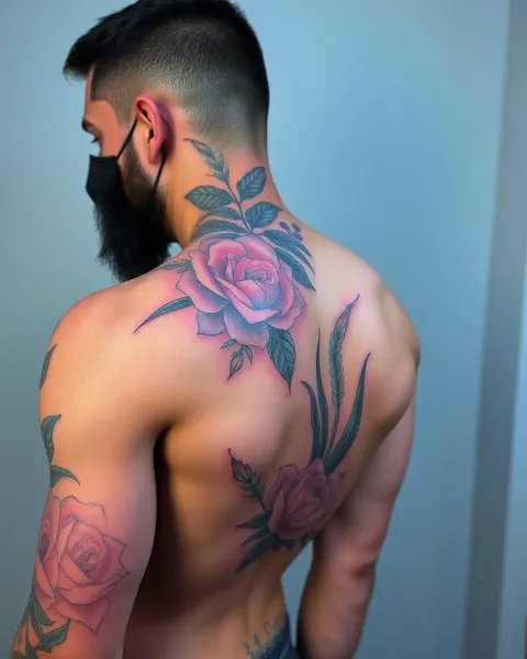 Male Flower Tattoo Designs with Delicate Details