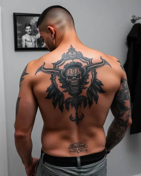 Male Tattoo Designs for Upper Back Area