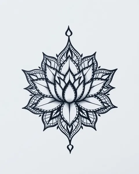 Mandala Lotus Flower Tattoo Body Art