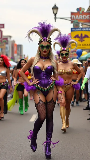 Mardi Gras Boobs Dance to the Beat of Music