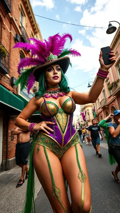 Mardi Gras Boobs Show Off Their Cleavage