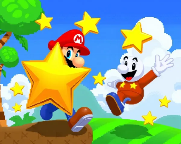 Mario 8 Bit Star PNG File Extension