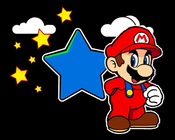 Mario 8 Bit Star PNG Icon Description