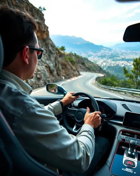 Mark, the chauffeur, navigates a winding mountain road in style.