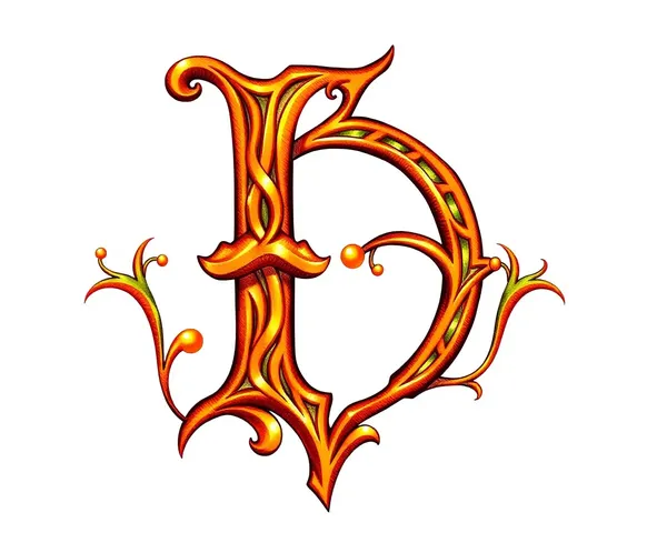 Medieval Letter B Clipart Illuminated Manuscript PNG